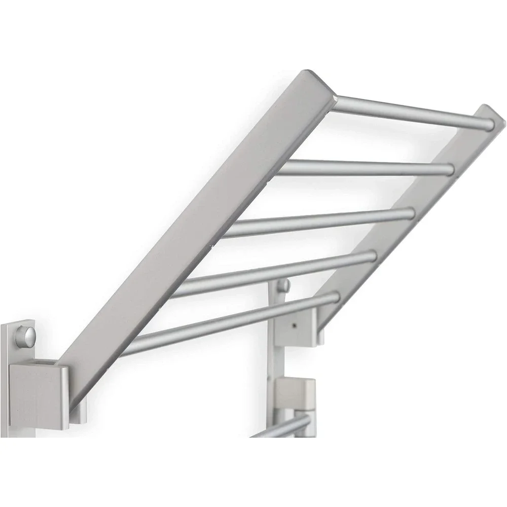 Brightmaison BGT Wash Clothes Drying Rack Wall Mount Laundry Organizer Silver